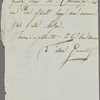 Autograph letter signed to Lord Byron, March-mid-May 1820
