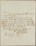 Autograph letter signed to Horace Hall, 19 March 1820