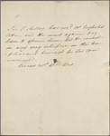 Autograph note, third person, to Edmund English, 21 April 1820