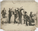 Group portrait of vaudeville musicians, with, possibly, Billie Purl on piano.