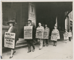Paul Robeson joining members of the Baltimore chapter of the NAACP in a picket line in front of Ford's Theater, Baltimore.