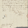 Autograph letter signed to Mary Morison Duff, 15 April 1799