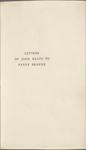 Autograph letter signed to Fanny Brawne, ?28 February 1820 (tipped in 1878 edition of Keats's letters)