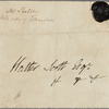 Autograph address leaf (fragment) to Sir Walter Scott, 2 January 1818