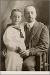 Vladimir Nabokov as a child with his father Vladimir Dmitrievich Nabokov, 1906