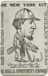 Advertisement on back of Peck & Snyder 1872 Philadelphia Athletics card.