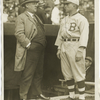 Giants and Braves open Natl. League season at Polo Gr'd : Manager John McGraw of the Giants and Manager Mitchell of the Boston Braves, greet each other before the game at the Polo Grounds, this afternoon, opening the 1923 National League Championship season, 4/26/23.