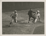 Second game of World's Series, Ruth safe at 2nd after stealing.