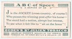J is the JOCKEY (cross-country of course!) ...