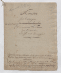 Georges Christophe Wurtz. "Mémoire sur le moyen de réparer les torts faits au commerce de la France par l'insurrection de l'isle de St. Domingue", on the resettlement of the former French colonists of St. Domingue in French Guiana