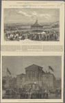 View in the Leazes Park, Newcastle-on-Tyne.  Banquet at the Assembly Rooms, Westgate-Road: arrival of guests.