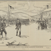 Baron Steuben drilling a squad before Washington's headquarters