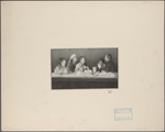 Robert Louis Stevenson and likely, his wife, Fanny Van de Grift Stevenson,  and mother, and two others seated at a table