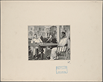 [Robert Louis Stevenson and King Kalakua of the Kingdom of Hawaii and one other person seated at a table.]