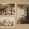 [Clockwise from upper left:] August 1925. Annual meeting of the Stevenson Society of America...  Old desk used by R.L.S. Now the property of the Stevenson Society of America and still in its place in the little room used as a study by Stevenson during his stay at Saranac lake N.Y...  Cottage occupied by Robert Louis Stevenson during his stay in Saranac Lake, N.Y. 1887-88...