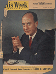 Portrait of Adlai E. Stevenson on cover of This week magazine