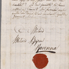 Autograph letter signed to Lord Byron, 9 October 1820