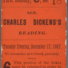 Ticket stub to unidentified reading on Dec. 17, 1867