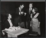 Monica Boyar, Don Ameche and unidentified others rehearsing the stage production 13 Daughters