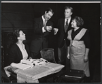 Monica Boyar, Don Ameche and unidentified others in rehearsal for the stage production 13 Daughters