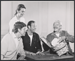Anthony Teague, Inga Swenson, Will Geer and unidentified others in rehearsal for the stage production 110 in the Shade