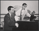 Harvey Schmidt and lyricist Tom Jones in rehearsal for the stage production 110 in the Shade