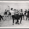 Choreographer Agnes de Mille, Anthony Teague, Lesley Ann Warren and ensemble dancers in rehearsal for the stage production 110 in the Shade