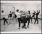 Choreographer Agnes de Mille, Anthony Teague, Lesley Ann Warren and ensemble dancers in rehearsal for the stage production 110 in the Shade