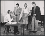 Director Joseph Anthony, Robert Horton, Inga Swenson and Stephen Douglass in rehearsal for the stage production of 110 in the Shade