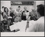 Ensemble rehearsing music for the stage production 110 in the Shade