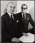 Richard Rodgers and Irving Berlin during rehearsal for the stage production Annie Get Your Gun