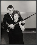 Bruce Yarnell and Ethel Merman in rehearsal for the stage production Annie Get Your Gun