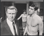 Lloyd Bridges, Lee Lawson and Michael Fairman in the stage production Cactus Flower 