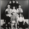 Jerry Orbach, Hugh Thomas, Rita Gardner, William Larsen, Richard Stauffer, Kenneth Nelson and George Curley in the 1960 stage production The Fantasticks