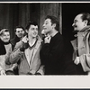 Geoff Garland (third from left), Richard Burton, and company in the stage production Hamlet