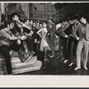 Gus Trikonis, Herschel Bernardi, Chita Rivera, Herb Edelman, and company in the stage production Bajour