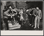 Gus Trikonis, Herschel Bernardi, Chita Rivera, Herb Edelman, and company in the stage production Bajour