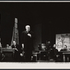 Albert Dekker (far left), Herbert Berghof (center), and cast members in the stage production The Andersonville Trial