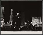 Albert Dekker (far left), Herbert Berghof (center), and cast members in the stage production The Andersonville Trial