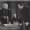 Russell Hardie, unidentified actor, and George C. Scott in the stage production The Andersonville Trial