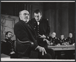 (Beginning 2nd from left) Herbert Berghof, George C. Scott, Russell Hardie, and cast members in the stage production The Andersonville Trial