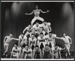 Male ensemble in the stage production All American