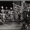 Alan Alda [center] Barbara Harris [at right] and ensemble in the stage production The Apple Tree