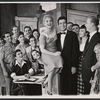 Judy Holliday and Sydney Chaplin (center) and ensemble in the stage production Bells Are Ringing