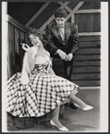 Unidentified actress and Dick Gautier in the stage production Bye Bye Birdie