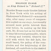 Maurice Evans as King Richard in "Richard II'.