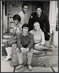 Publicity cast photo of (clockwise from left) Cicely Tyson, Louis Gossett, Johnny Brown, Diane Ladd, and David Steinberg in the stage production Carry Me Back to Morningside Heights