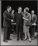 John Randolph, Joel Crothers, Van Heflin, M'el Dowd and unidentified in the stage production A Case of Libel