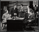 M'el Dowd, John Randolph, Joel Crothers, Joseph Julian and Van Heflin in the stage production A Case of Libel