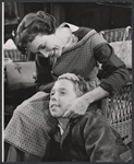 Teresa Wright and Charles Saari in the stage production The Dark at the Top of the Stairs